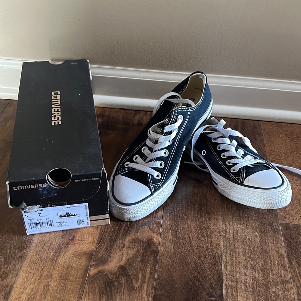 Black Converse low top sneakers